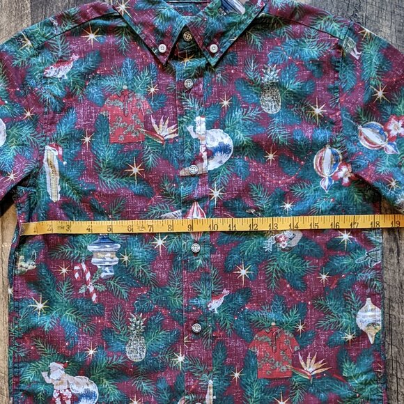 Reyn Spooner Kloth Christmas Tree Ornament Button Down Shirt - Picture 6 of 6